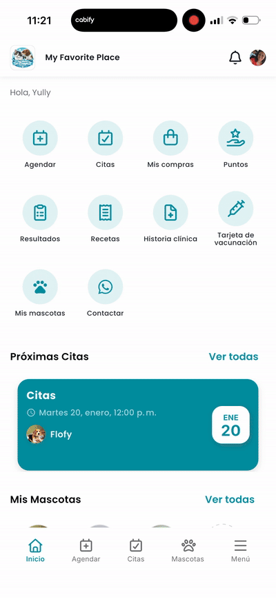 VetClick App - Funcionalidades para tutores